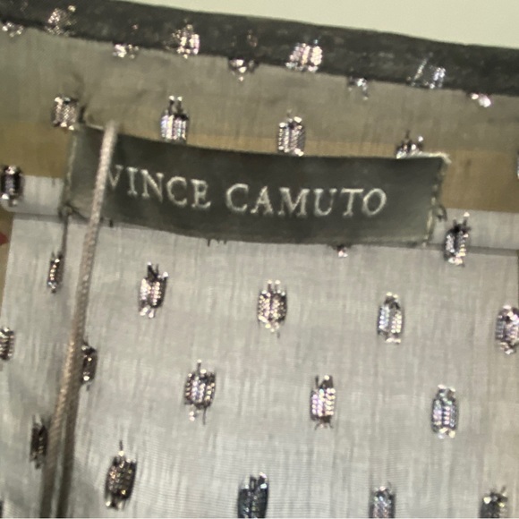 VINCE CAMUTO Sheer Ruffled Duster Black Silver Swim Coverup NWT - Picture 10 of 13